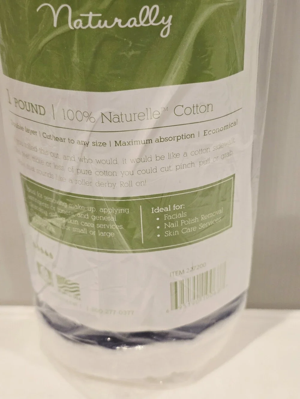 Intrinsics 100% Pure Cotton Roll – 12” Wide, 1 lb Organic 1 Pound (Pack of 1)